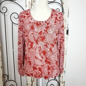 3/$15 sale Jones New York red knit top medium